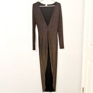 Slinky Lamé Dress Top with Long Tail Back